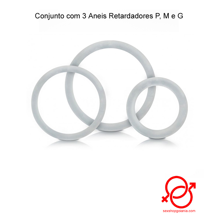 Conjunto com 3 Aneis Retardadores P, M e G | Brasil Sexshop