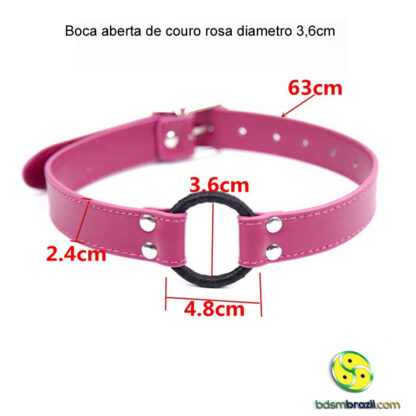 Boca aberta de couro rosa diametro 3,6cm - Image 2