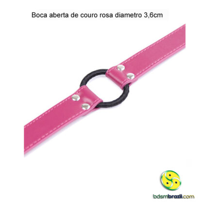 Boca aberta de couro rosa diametro 3,6cm - Image 4