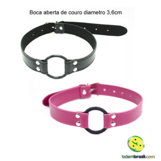 Boca aberta de couro rosa diametro 3,6cm