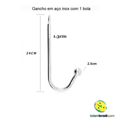 Gancho em aço inox com 1 bola - Image 3