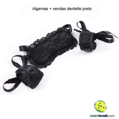 Algemas + vendas dentelle preto