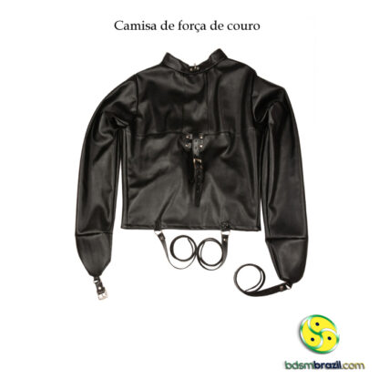 Camisa de força de couro preto - Image 4