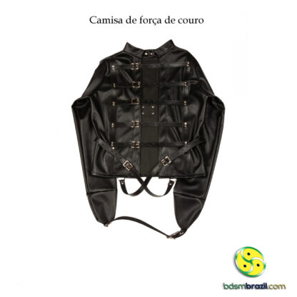 Camisa de força de couro preto - Image 5