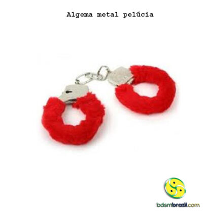 Algema de metal com pelúcia