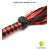 Flogger couro preto vermelho 50 cm - Image 5