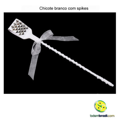 Chicote de couro branco com spikes - Image 2