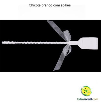 Chicote de couro branco com spikes - Image 3