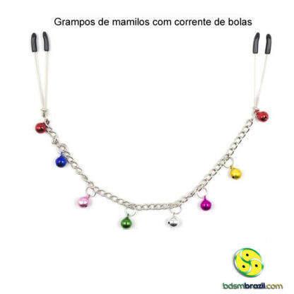 Grampos de mamilos com corrente de bolas