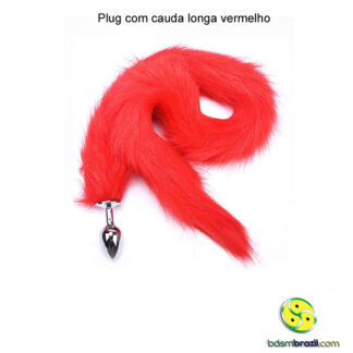 Plug com cauda longa vermelho