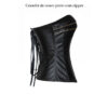 Corselet de couro preto com zipper - Imagem 2