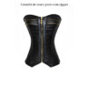 Corselet de couro preto com zipper - Imagem 3