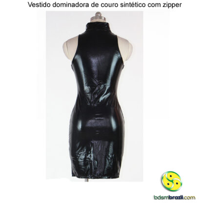 Vestido dominadora de couro sintético com zipper - Image 5