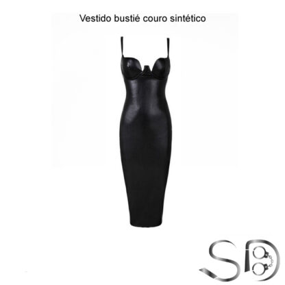 Vestido bustié couro sintético - Image 3