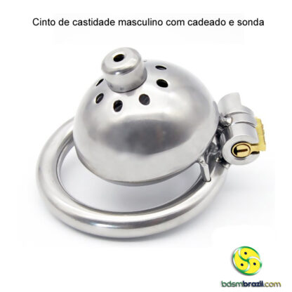 Cinto de castidade masculino com cadeado e sonda - Image 5