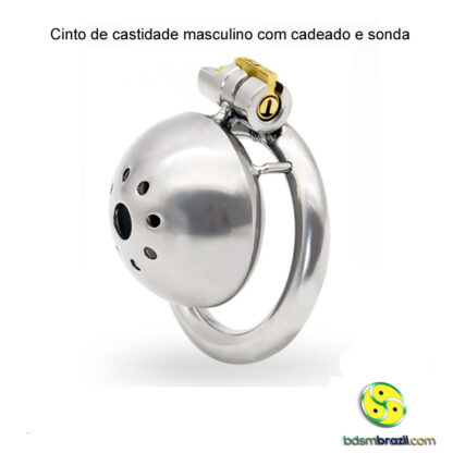 Cinto de castidade masculino com cadeado e sonda - Image 6