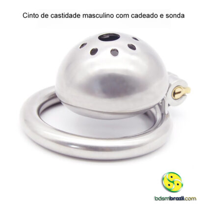 Cinto de castidade masculino com cadeado e sonda - Image 7