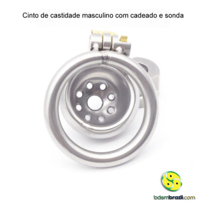 Cinto de castidade masculino com cadeado e sonda - Image 8