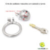 Cinto de castidade masculino com cadeado e sonda