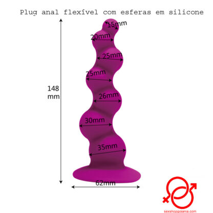 Plug anal flexivel com esferas em silicone - Image 3