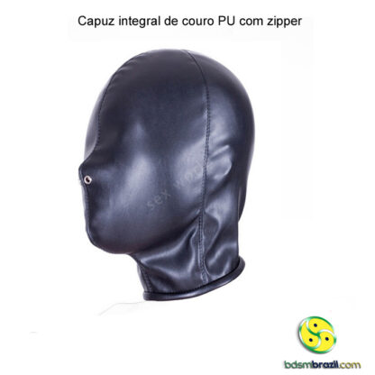 Capuz integral de couro PU com zipper - Image 2