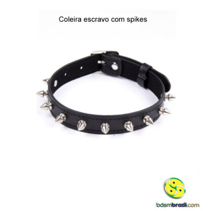 Coleira escravo com spikes