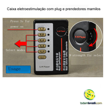 Caixa eletroestimulação com plug e prendedores mamilos - Image 4