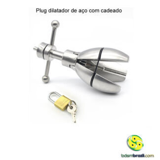 Plug dilatador de aço com cadeado