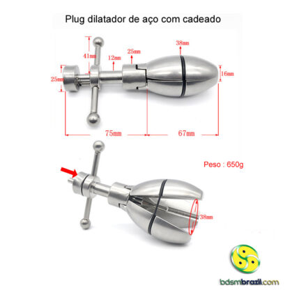 Plug dilatador de aço com cadeado - Image 3