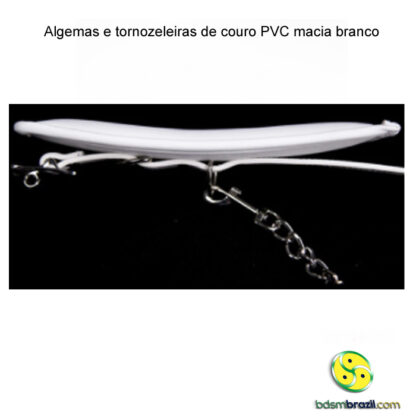 Algemas e tornozeleiras de couro PVC macia branco - Image 5