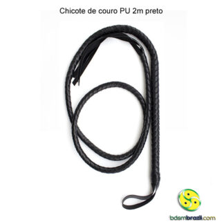 Chicote de couro PU 2m preto