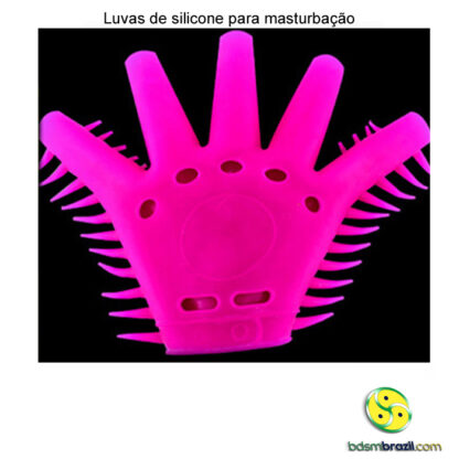 Luvas de silicone rosa para masturbação - Image 2