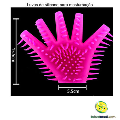 Luvas de silicone rosa para masturbação - Image 4