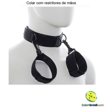 Colar com restritores de mãos