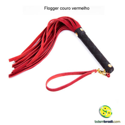 Flogger couro vermelho - Image 3