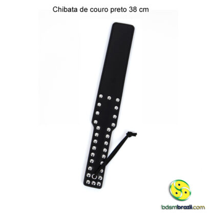 Chibata de couro preto 38 cm