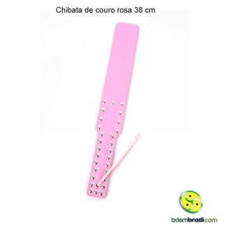 Chibata de couro rosa 38 cm