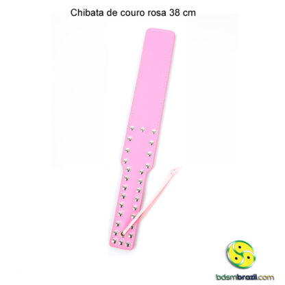 Chibata de couro rosa 38 cm