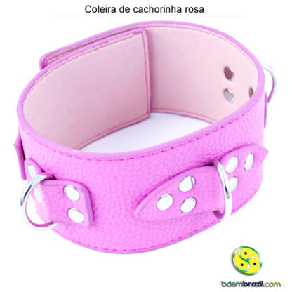 Coleira de cachorinha rosa