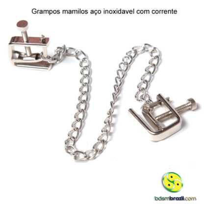 Grampos mamilos aço inoxidavel com corrente - Image 2