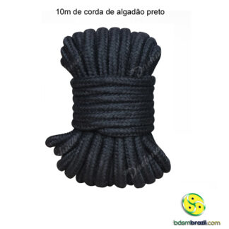 10m de corda de algadão preto