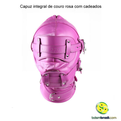 Capuz integral de couro com cadeados - Image 8