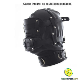 Capuz integral de couro