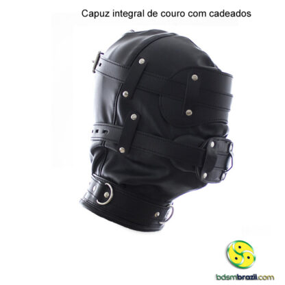 Capuz integral de couro com cadeados - Image 2