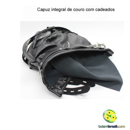 Capuz integral de couro com cadeados - Image 6