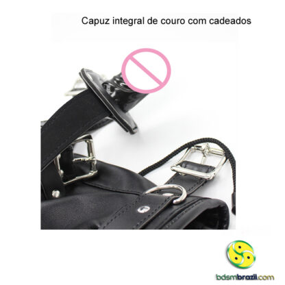 Capuz integral de couro com cadeados - Image 7