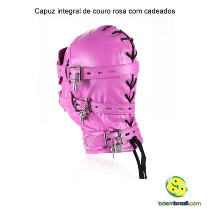 Capuz integral de couro com cadeados - Image 9