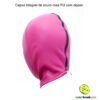 Capuz integral de couro rosa PU com zipper