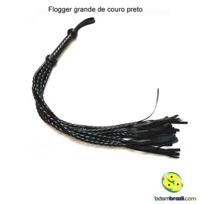 Flogger grande de couro preto - Image 2