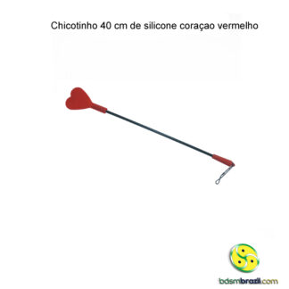 Chicotinho 40 cm de silicone coraçao vermelho